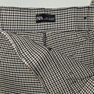 Zara Black and White Checkered Trousers